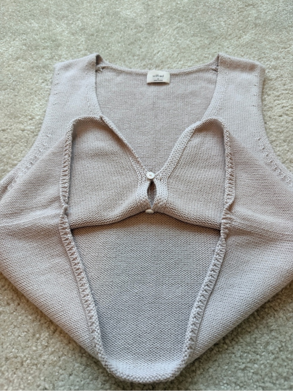 Aritzia Wilfred Cotton Charm Basque Sweater Vest Heather Ecru M Wool Cotton - Picture 11 of 12
